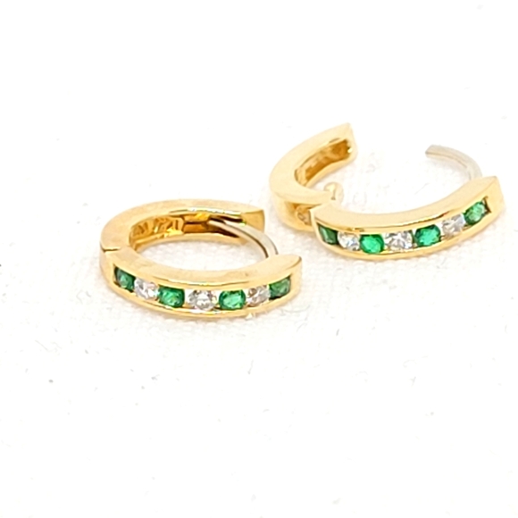 Emerald & Diamond earrings - Picture 5 of 7